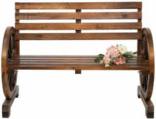 Load image into Gallery viewer, 2 Person Rustic Wagon Wheel Garden Bench - Zoolase