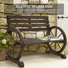 Load image into Gallery viewer, 2 Person Rustic Wagon Wheel Garden Bench - Zoolase