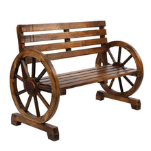 Load image into Gallery viewer, 2 Person Rustic Wagon Wheel Garden Bench - Zoolase