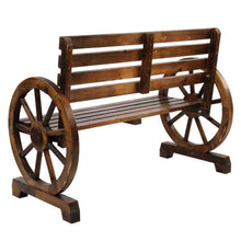 Load image into Gallery viewer, 2 Person Rustic Wagon Wheel Garden Bench - Zoolase