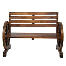 Load image into Gallery viewer, 2 Person Rustic Wagon Wheel Garden Bench - Zoolase