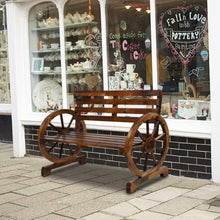 Load image into Gallery viewer, 2 Person Rustic Wagon Wheel Garden Bench - Zoolase
