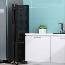 Load image into Gallery viewer, Foldable shelving unit with wheels - Storage rack for kitchen, pantry or garage