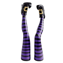 Load image into Gallery viewer, Witch Leg Yard Stakes Set of Two with Striped Design

