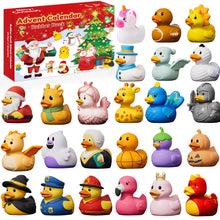Load image into Gallery viewer, Rubber Duck Advent Calendar with 24 Unique Festive Bath Ducks for Christmas Countdown Play
