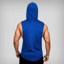 Load image into Gallery viewer, Men's Cotton Gym Hooded Tank Top
