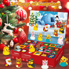 Load image into Gallery viewer, Rubber Duck Advent Calendar with 24 Unique Festive Bath Ducks for Christmas Countdown Play
