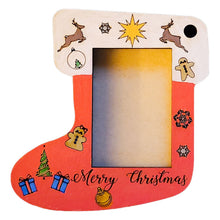 Load image into Gallery viewer, Stocking Photo Holder Wood Ornament Kit in an Unfinished Paint Yourself Style or a Painted and Assembled Style
