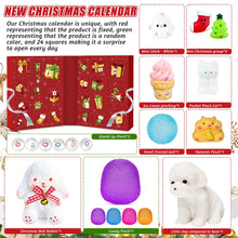 Load image into Gallery viewer, Christmas Squishy Toy Advent Calendar with 24 Soft Squeeze Toys That Opens Wide into a Large Display
