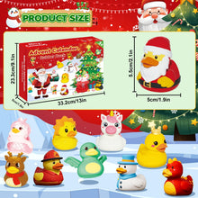 Load image into Gallery viewer, Rubber Duck Advent Calendar with 24 Unique Festive Bath Ducks for Christmas Countdown Play
