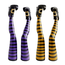Load image into Gallery viewer, Witch Leg Yard Stakes Set of Two with Striped Design
