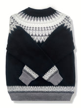 Load image into Gallery viewer, Womens Chunky Jacquard Round Neck Sweater with a Nature Inspired Pattern in Eight Colors
