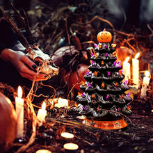 Load image into Gallery viewer, Illuminated Beaded Tree with Purple and Orange Lights for Halloween Christmas Decor
