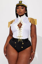 Load image into Gallery viewer, Womens Sailor Captain Costume Set with Fringe Shoulder Bodysuit
