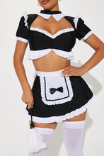 Load image into Gallery viewer, Womens French Maid Costume Set with Lace Trim Top and Apron Skirt
