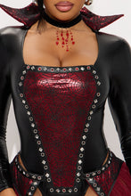Load image into Gallery viewer, Womens Vampire Queen Costume Set with Attached Skirt Romper
