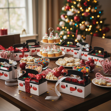Load image into Gallery viewer, 8 Piece Christmas Gift Box Set for Cookies Candy and Holiday Treats
