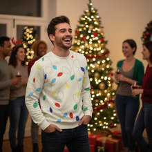 Load image into Gallery viewer, Reindeer and Snowman 3D Print Mens Long Sleeve Christmas Sweatshirt
