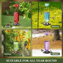 Load image into Gallery viewer, Glass Hummingbird Feeder with Six Flower Ports and Ant Moat, 24oz Capacity
