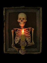 Load image into Gallery viewer, 3D Framed Skeleton Wall Decor with Flashing Candle Light

