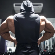 Load image into Gallery viewer, Men's Cotton Gym Hooded Tank Top
