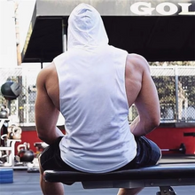 Load image into Gallery viewer, Men's Cotton Gym Hooded Tank Top
