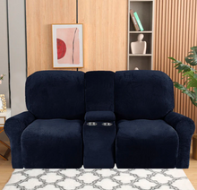 Load image into Gallery viewer, 2 Seat Recliner Cover with Cup Holders Soft Non Slip 12 Colors
