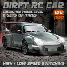 Load image into Gallery viewer, Retro 4WD Drift Car with Remote Control, LED Lights, Race Wheels, Drift Wheels and Cones
