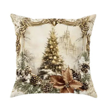 Load image into Gallery viewer, Golden Velvet Christmas Cushion Covers with Festive Designs
