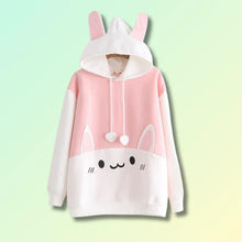 Load image into Gallery viewer, Kawaii Bunny Hoodie, Cozy Cotton Sweatshirt with Bunny Ears
