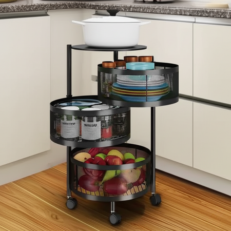 360° Rotating Multi-Layer Kitchen Round Storage Rack – Zoolase