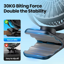 Load image into Gallery viewer, USB Clip-On Desk Fan with Quiet Brushless Motor and Strong Clamp – Portable Mini Personal Cooling Fan

