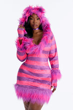 Load image into Gallery viewer, Womens Pink Kitty Costume Set with Fuzzy Hooded Dress and Leg Warmers

