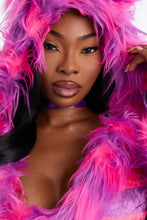 Load image into Gallery viewer, Womens Pink Kitty Costume Set with Fuzzy Hooded Dress and Leg Warmers
