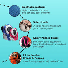 Load image into Gallery viewer, Pet Carrier Backpack with Mesh Ventilation and Safety Hook for Dogs
