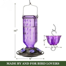 Load image into Gallery viewer, Glass Hummingbird Feeder with Six Flower Ports and Ant Moat, 24oz Capacity
