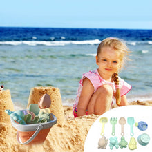Load image into Gallery viewer, Kids Beach Sand and Water Play Set - Foldable Bucket and Accessories (1, 5, or 11 Piece Set, Random Color)
