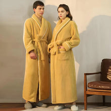 Load image into Gallery viewer, Sherpa Comfort Bathrobe Coral Fleece Flannel Robe
