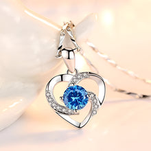 Load image into Gallery viewer, Crystal Heart Necklace - 925 Sterling Silver Pendant CZ Crystal

