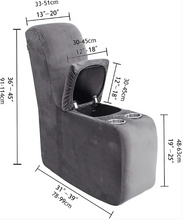 Load image into Gallery viewer, 2 Seat Recliner Cover with Cup Holders Soft Non Slip 12 Colors

