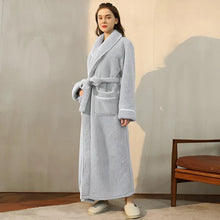Load image into Gallery viewer, Sherpa Comfort Bathrobe Coral Fleece Flannel Robe
