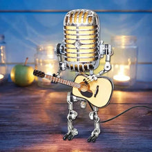 Load image into Gallery viewer, Robot Microphone Lamp with Guitar Accessory and Adjustable Metal Joints
