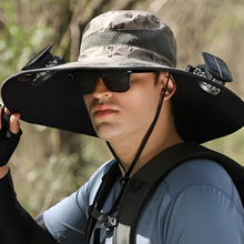 Load image into Gallery viewer, Ultimate Outdoor Sun Hat with Rechargeable LED and Wide Brim
