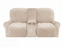 Load image into Gallery viewer, 2 Seat Recliner Cover with Cup Holders Soft Non Slip 12 Colors

