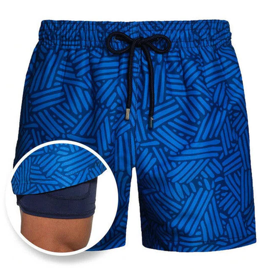 Beach shorts with lining