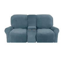 Load image into Gallery viewer, 2 Seat Recliner Cover with Cup Holders Soft Non Slip 12 Colors
