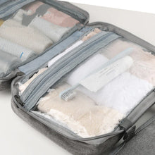 Load image into Gallery viewer, Travel Organizer for Cosmetics, Compact Water-Resistant Toiletry Bag with 4 Compartments and 360° Hook
