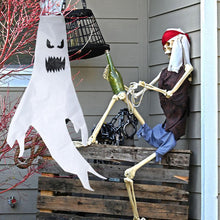 Load image into Gallery viewer, Hanging Halloween Flying Ghost Decoration with Optional LED Lights, 47 Inches Tall
