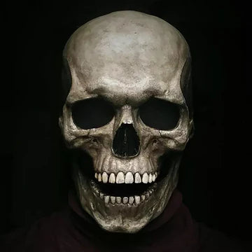 Movable Jaw Realistic Full Head Skull Mask - Human Skeleton Mask for Halloween Party