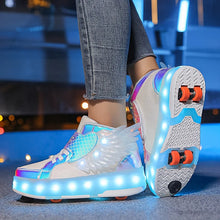Load image into Gallery viewer, Light-Up Roller Skates Sneakers with Wings, USB Rechargeable
